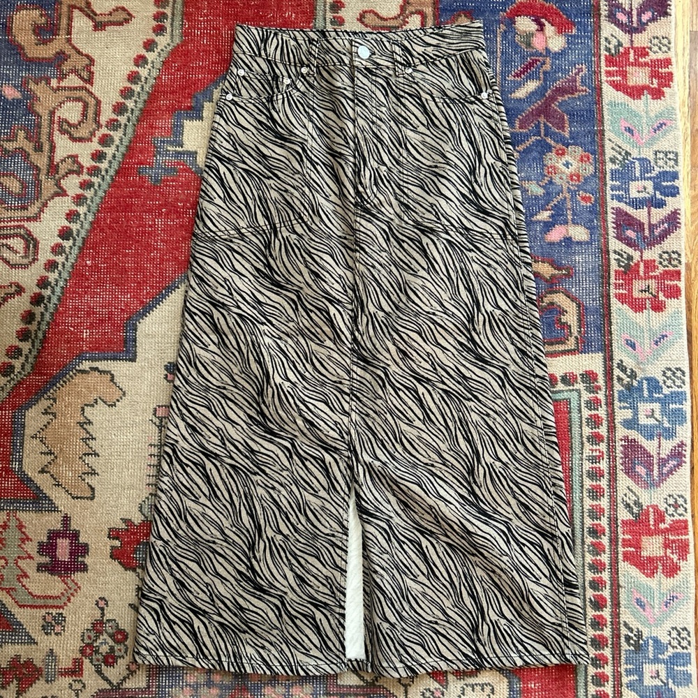 Gestuz Zebra Print Maxi Skirt